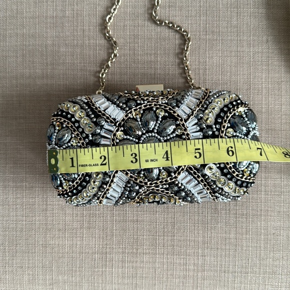 Aldo Embellished Black Clutch - Picture 7 of 9